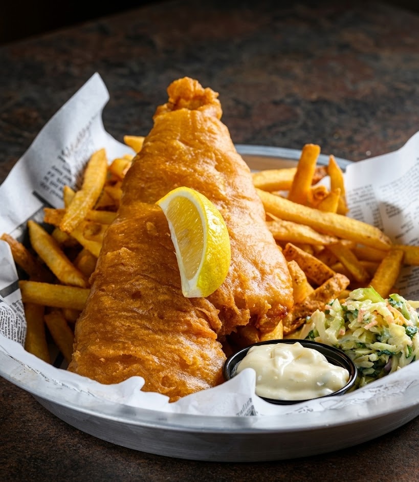 Fish and chips at VP Restaurant and Bar in Saskatoon, SK